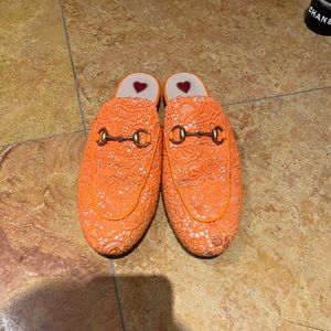 Gucci Orange lace mule size 39.5